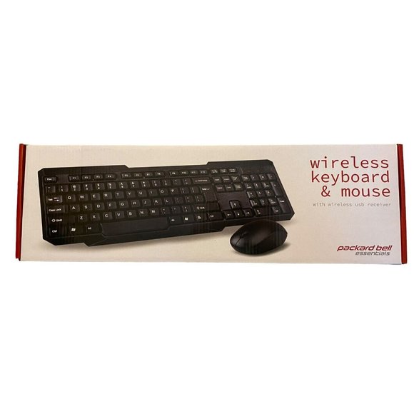 PACKARD BELL Essentials FULL-SIZE WIRELESS KEYBOARD & MOUSE COMBO PBKM1209BK